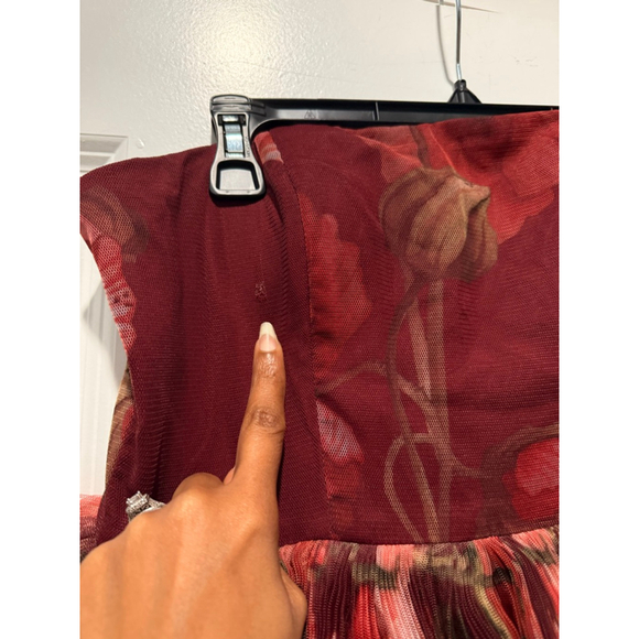 Women's Hutch Strapless Tiered Floral Maxi Dress in Red - Size 4 - Picture 9 of 11